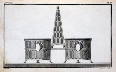 Design av Pugin, från en mönsterbok med neoklassiska metalldesigner sammansatta av Duhamel, ca 1770-80-talet