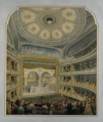 Design för en teater, ca 1860 (wc på papper)