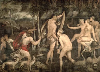 Diana och Actaeon, Fontainebleau-skolan, mitten av 1500-talet