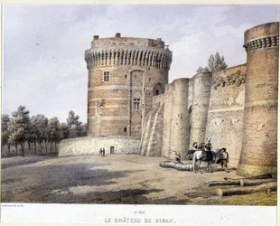 Dinan Castle - litografi, sent 1800-tal
