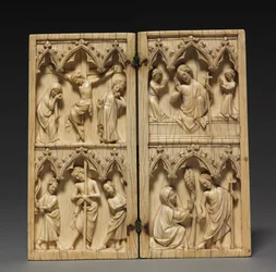 Diptyk: Scener från Kristi lidande och livet efter detta, ca 1330-1350