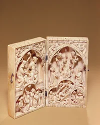 Diptyk med Jungfruns kröning och Yttersta domen, ca 1260-70