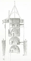 Ritning från Dictionary of French Architecture från 11:e till 1500-talet, 1861