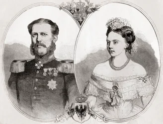 Hertig Vilhelm av Mecklenburg-Schwerin och hans hustru prinsessan Frederica Wilhelmina Louise Elisabeth Alexandrine av Preussen, från 