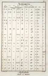 egyptiska, feniciska, palmyrenska och hebreiska alfabeten
