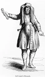 Fransk jude från 1700-talet som håller en mezuzoth