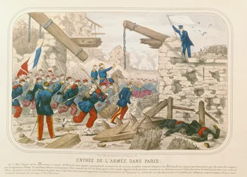 Arméns intåg i Paris, 21 maj 1871 (färgad gravyr)
