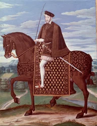 Ryttarporträtt av Henrik II (1519-1559) Kung av Frankrike (Porträtt av Henrik II, kung av Frankrike) Anonym målning