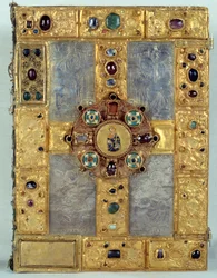 Evangelisk täckt med ädelstenar från Saint Gauzelin (Gauzelin av Toul)