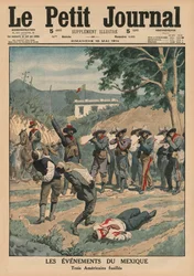 Händelser i Mexiko, skjutning av tre amerikaner, framsidans illustration från 