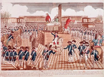 Avrättningen av Marie Antoinette, Frankrikes drottning, Place de la Révolution, Paris, 16 oktober 1793
