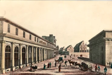 Exteriörvy av läkarutbildningen i Paris under konsulatet (1799-1804). Gravyr av 1800-talet. Privat samling.
