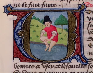 F.27v Leeching, från Traite de Medecine av Aldebrande de Florence, 1356