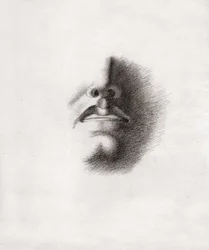 En mans ansikte. (teckning, cirka 1830)