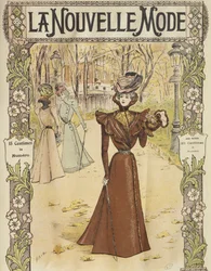 Modetallrik, omslagsillustration från La Nouvelle Mode, 12 december 1897