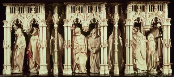 Figurer av munkar från Filip den djärve, hertig av Bourgogne (1342-1404), grav av Jean de Marville (d.1389), Claus Sluter (d.14056) och Claus de Werve (c.1380-1439), beställda för klostret o