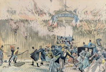 Brand vid Bazar de la Charite, 4 maj 1897, från Le Pelerin, 1897
