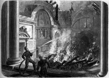 Brand i senatens kammare, Palais du Luxembourg, Paris, 27 oktober