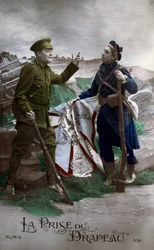 Första världskriget: Vykort "Flaggan" 1914 (foto)
