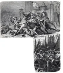 Florens går in i ett uppror (de "åtta heligas krig") mot den heliga belägringens återkomst till Rom. Påven Gregoire XI Pierre Roger de Beaufort
