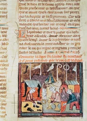 Fol.122v Merchants på Lendit Fair nära St. Denis, från Grandes Chroniques de France, 1375-79