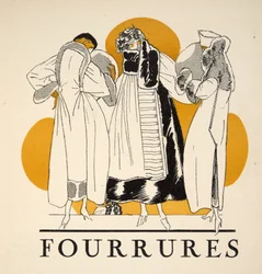 Pälsar från Gazette de Bon Ton, publ. 1920 (stenciltryck)