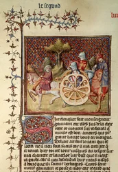 Fr.119 fol.312v Lancelot, vagnens riddare, 1344