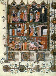 Fr 22495 f9 Korstågen: Turkarnas intagande av Jerusalem och massakern på de kristna, från Le Roman de Godefroy de Bouillon