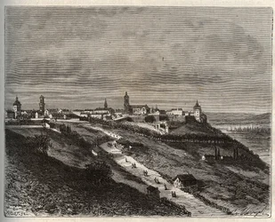 Frankrike, Champagne-Ardenne, Haute-Marne (52), Langres - gravyr i "La France illustrée: geografi, historia, statistisk administration" av V.-A. Maltbrunt. 1884