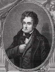 Francois-Rene, Vicomte de Chateaubriand (1768-1848) från "Histoire de la Revolution Francaise" av Louis Blanc (1811-82)