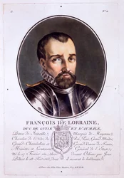 Francois de Lorraine, hertig av Guise och Aumale, från Portraits of Great Men, Illustrious Women, and Memorable Subjects of France, publicerad 1787-92
