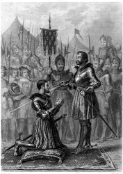 François 1st, beväpnad riddare efter slaget vid Marignan (1515). 1800-talet (gravyr)