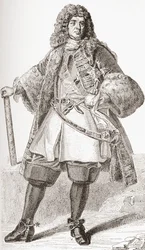 François de Neufville, 2. hertug af Villeroy, 1644 1730. Fransk soldat. Fra Les Heures Libres udgivet 1908.swed