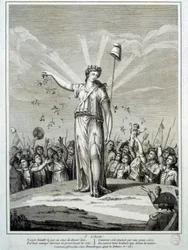 Franska revolutionen: "O liberte" Homage to Liberty. Gravyr av 1700-talets Paris, Musee Carnavalet