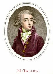 Franska revolutionen: Porträtt av Jean Lambert (Jean-Lambert) Tallian (1767-1820) fransk revolutionär. Gravyr av 1700-talet. Privat samling