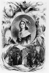 Franska revolutionen: porträtt av Charlotte Corday, v.1793.
