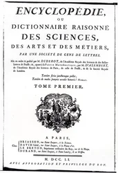 Frontispice till The Encyclopedia of Science, Art and Engineering av Denis Diderot (1713-84) publicerad i Paris, 1751