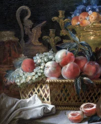 Fruktvas och korg (detalj). 1770 (olja på duk)