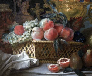 Fruktvas och korg (detalj). c.1770 (olja på duk)