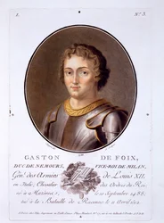 Gaston de Foix, Duc de Nemours, från Portraits of Great Men, Illustrious Women, and Memorable Subjects of France, publicerad 1787-92