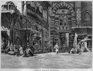 Gate of Biwaristande Qalawim, från LEgypte, av Georg Moritz Ebers, 1881