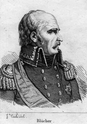 Gebhard Leberecht, prins Blucher von Wahlstatt (1742-1819), preussisk marek. Gravyr av 1800-talet.