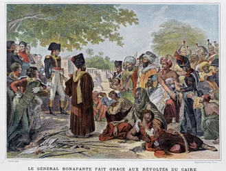 General Bonaparte gjorde tack vare revolterna i Kairo - i "Victoires et Conquêtes des Armees Francaises", Paris, n.d. 1800-talet.