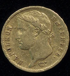 Guldmynt på 20 franc (Napoleon) från 1813.