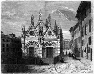 Gotisk arkitektur: yttre vy av kyrkan Santa Maria della Spina (1200-talet-1300-talet) i Pisa (Pisa), Italien