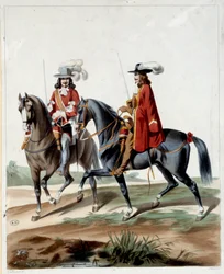 Kungens vakter. Gravyr av 1660. Paris, Dekorativ konst