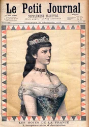 Gäster i Frankrike: Kejsarinnan Elisabeth (Sissi), gemål till Francis Joseph I av Österrike i "Le Petit Journal" 20 december 1896 (gravyr)