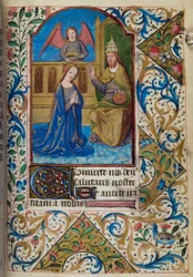 H/L-3-3, fol. 80r, Jungfruns kröning, ur en tidebok för bruk i Paris, mitten av 1400-talet