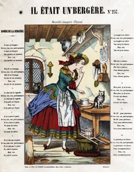 Han var en herdinna. Barnfödd sång. Bild på Epinal från 1800-talet.