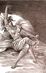 Huvudvärk, melankoli och hysteri, ångest. 1887 (gravyr)